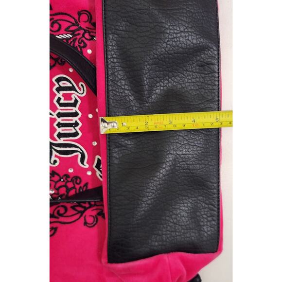 Hot Pink Juicy Couture Purse Zip Top Bag Handbag Y2K Velour Vintage - Picture 16 of 16